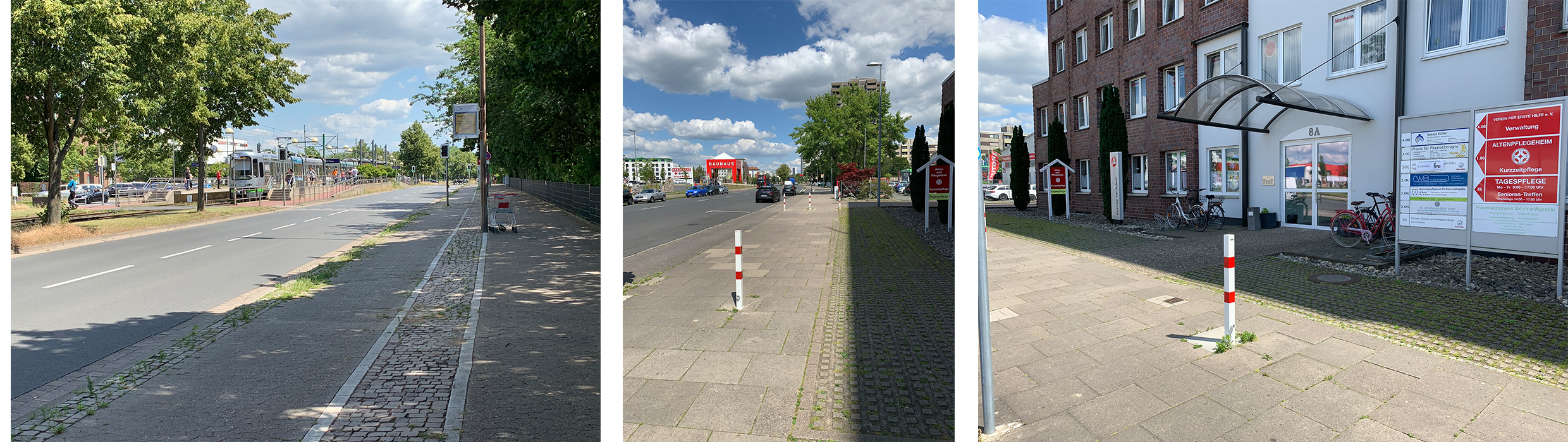 Haltestelle Laatzen Zentrum mit Fußweg zur Würzbuger Straße 8A 
